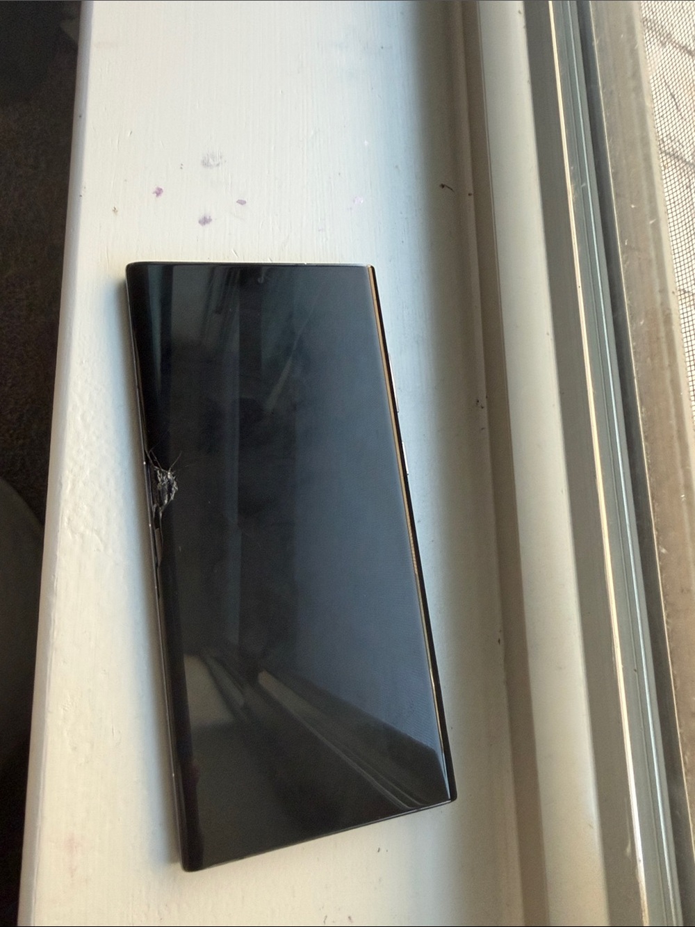 Samsung Black Foldable Phone with Glossy Exterior
